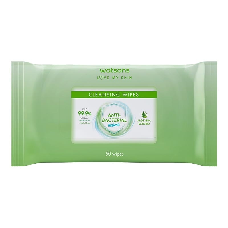 Antibacterial Aloe Vera Scented Cleansing Wipes 50'S