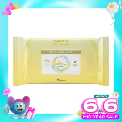 WATSONS COLLECTION - Antibacterial Lemon Scented Cleansing Wipes 50'S