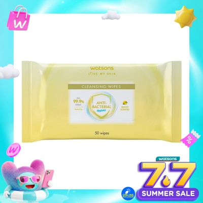WATSONS COLLECTION - Antibacterial Lemon Scented Cleansing Wipes 50'S