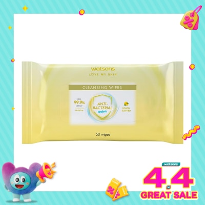 WATSONS - Antibacterial Lemon Scented Cleansing Wipes 50'S