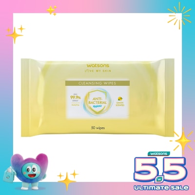WATSONS - Antibacterial Lemon Scented Cleansing Wipes 50'S