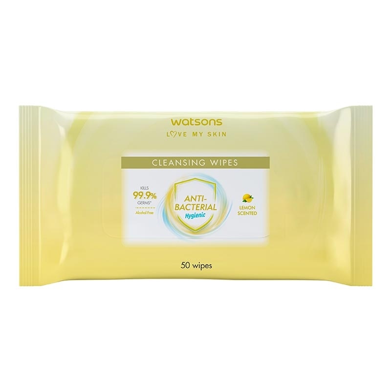 Antibacterial Lemon Scented Cleansing Wipes 50'S