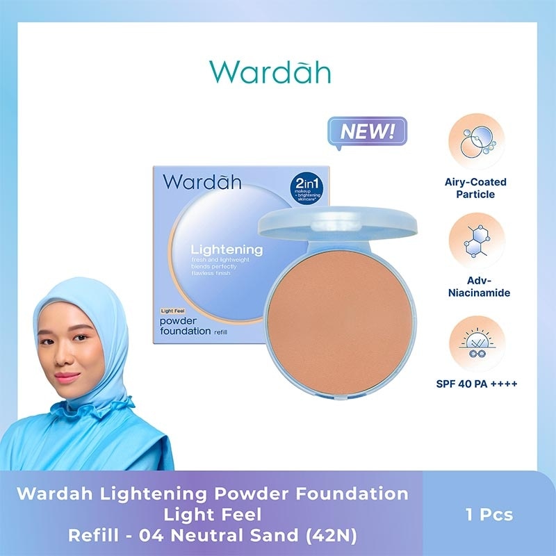 Wardah Refill Lightening Powder Foundation Light Feel 04 Neutral Sand (42N) 12g