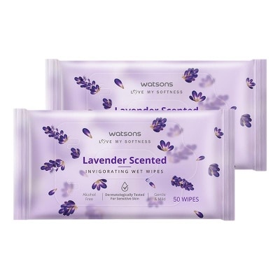 WATSONS - Invigorating Wet Wipes Lavender 2 X 50'S