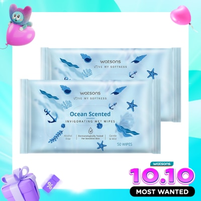 WATSONS COLLECTION Invigorating Wet Wipes Ocean 2 X 50'S image