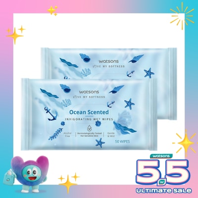 WATSONS - Invigorating Wet Wipes Ocean 2 X 50'S