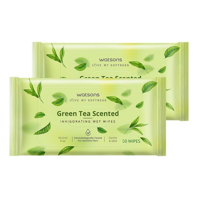 Invigorating Wet Wipes Green Tea 2 X 50'S
