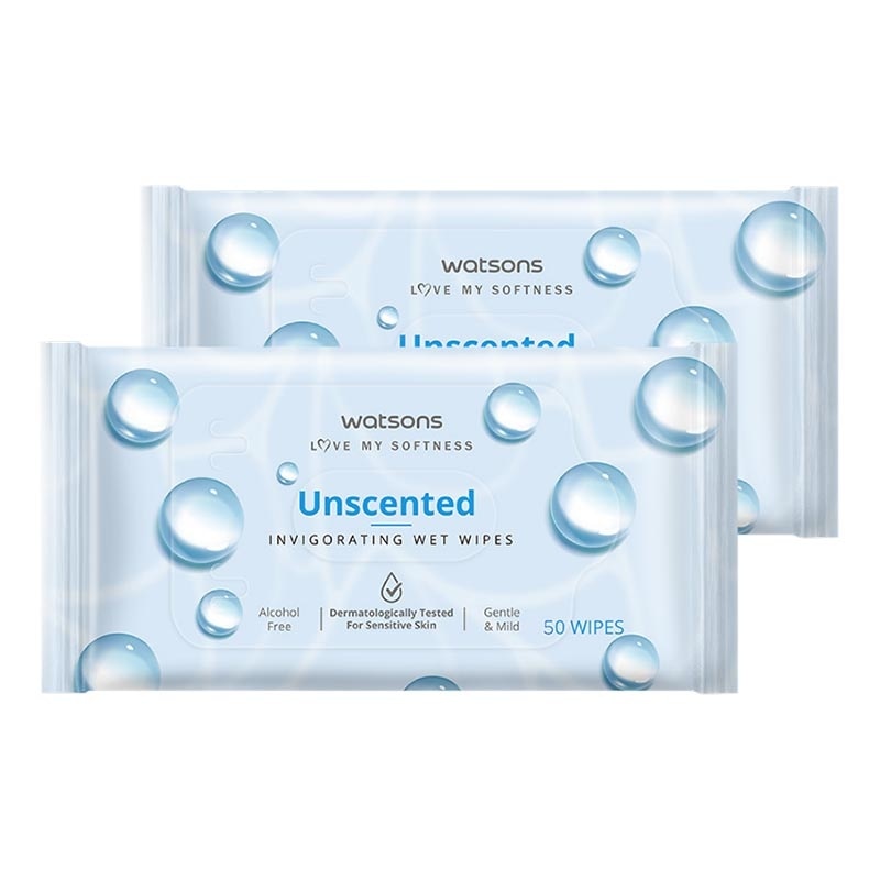 Invigorating Wet Wipes Unscented 2 X 50'S