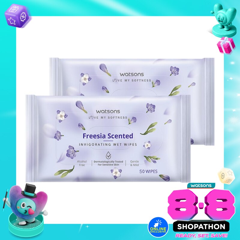 Invigorating Wet Wipes Freesia 2 X 50'S image