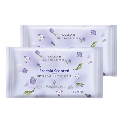 WATSONS - Invigorating Wet Wipes Freesia 2 X 50'S