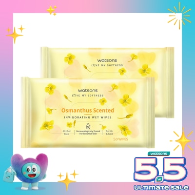 WATSONS - Invigorating Wet Wipes Osmanthus 2 X 50'S