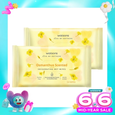 WATSONS COLLECTION - Invigorating Wet Wipes Osmanthus 2 X 50'S