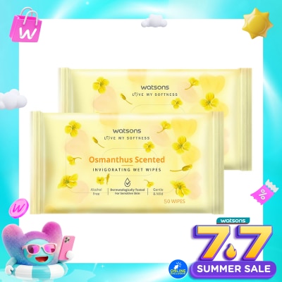 WATSONS COLLECTION - Invigorating Wet Wipes Osmanthus 2 X 50'S