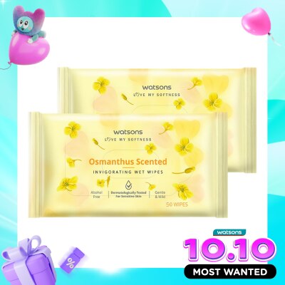 WATSONS COLLECTION Invigorating Wet Wipes Osmanthus 2 X 50'S image