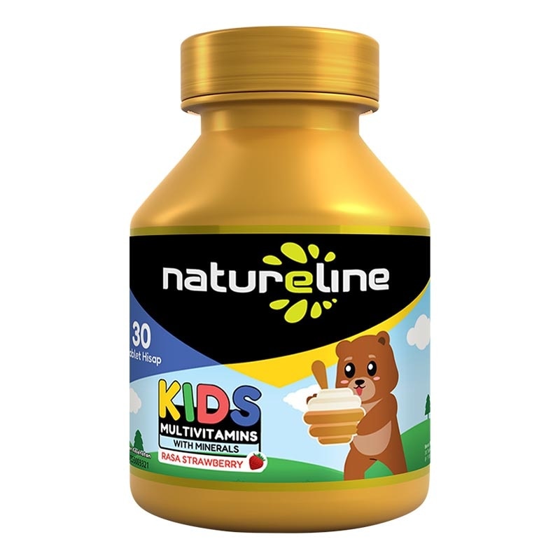 Kids Multivitamin With Mineral Rasa Strawberry Tablet Hisap 30'S