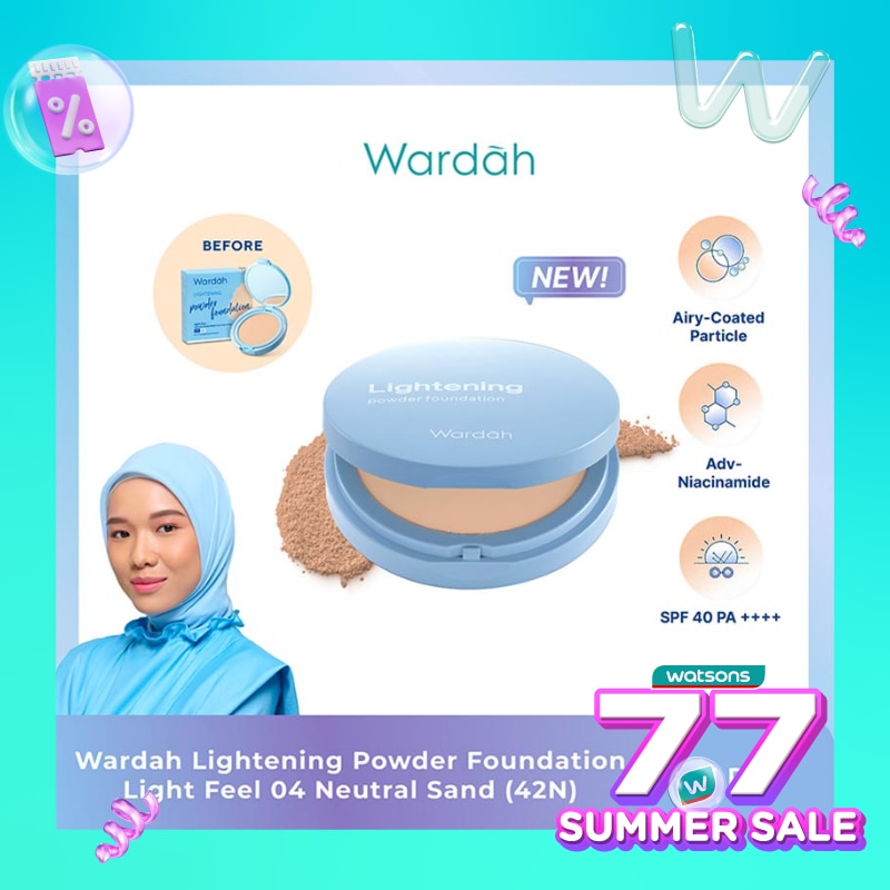 WARDAH Wardah Lightening Powder Foundation Light Feel 04 Neutral Sand (42N) 12g