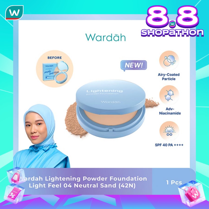 WARDAH Wardah Lightening Powder Foundation Light Feel 04 Neutral Sand (42N) 12g