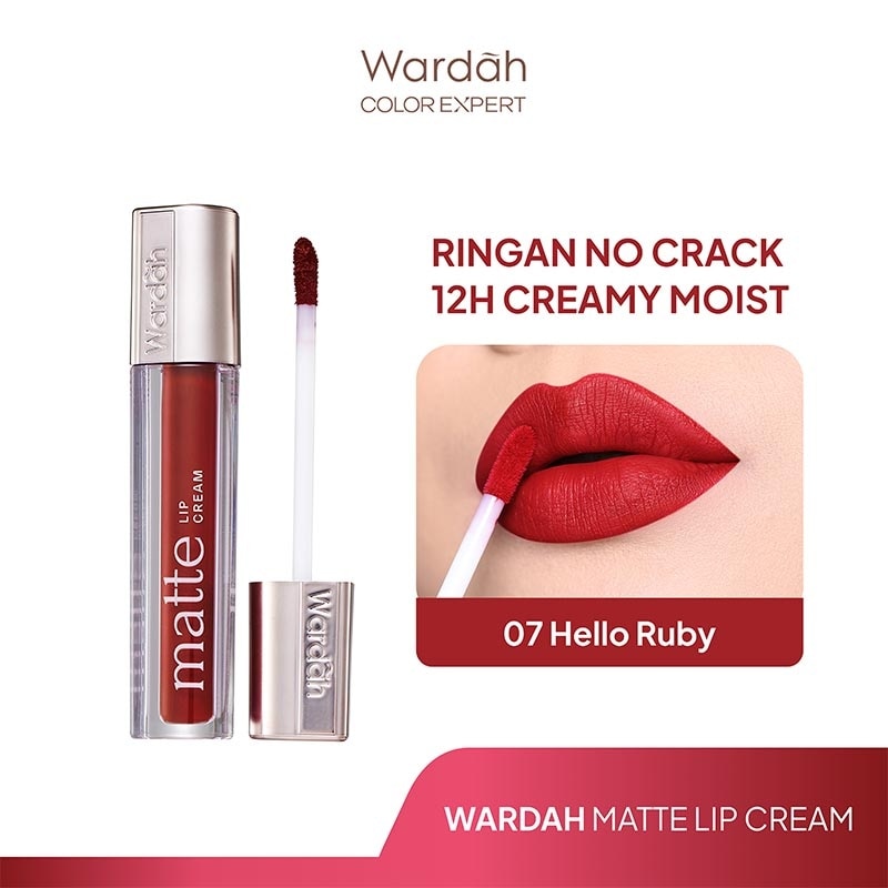 Promo Harga Wardah Exclusive Matte Lip Cream 07 Hello Ruby 4 gr - Watsons