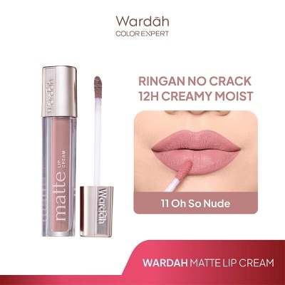 WARDAH Matte Lip Cream 11 Oh So Nude! 4g - Warna Intense dan Tahan Lama - Matte Finish