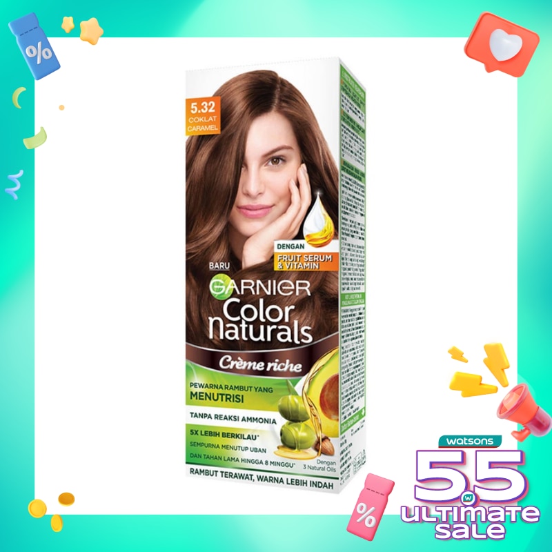 Promo Harga Garnier Hair Color 5.32 Coklat Caramel 105 ml - Watsons