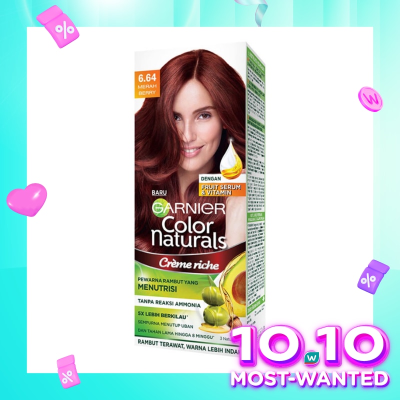 Promo Harga Garnier Hair Color 6.64 Merah Berry 105 ml - Watsons