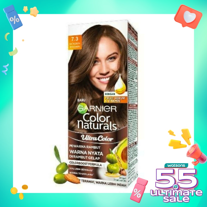 Promo Harga Garnier Hair Color 7.3 Golden Brown 105 ml - Watsons