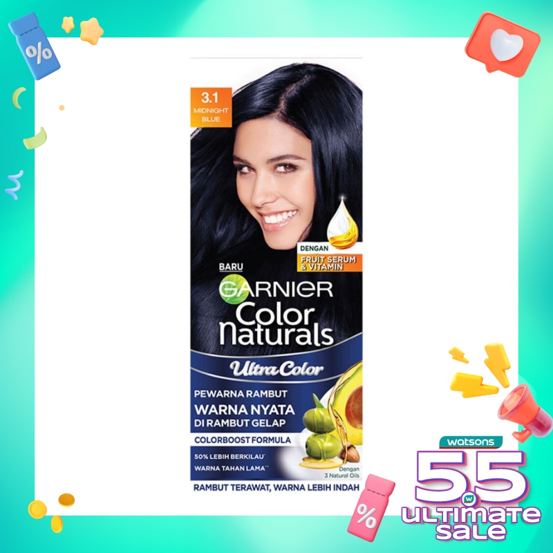 Promo Harga Garnier Hair Color 3.1 Midnight Blue 105 ml - Watsons