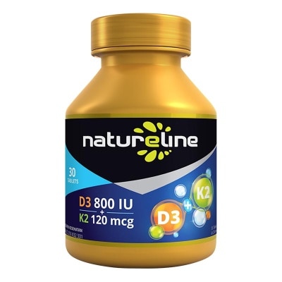 NATURELINE - D3 800 IU + K2 120 mcg Tablet 30'S