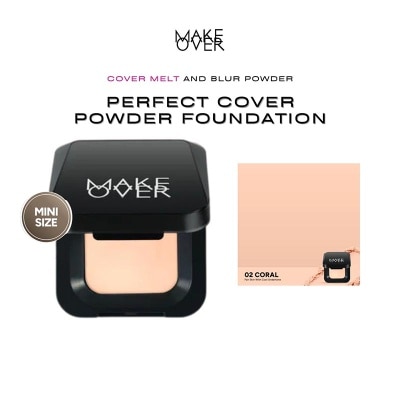 MAKE OVER - Perfect Cover Powder Foundation Mini 02 Coral 4.4g