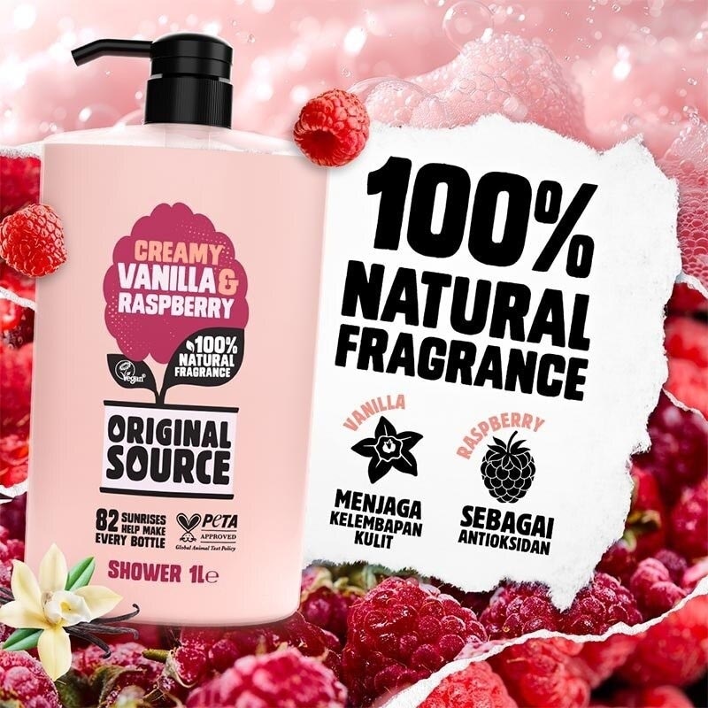 Twin Pack Body Wash Vanilla & Raspberry 1L