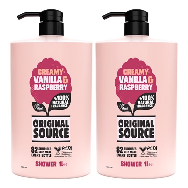 Twin Pack Body Wash Vanilla & Raspberry 1L