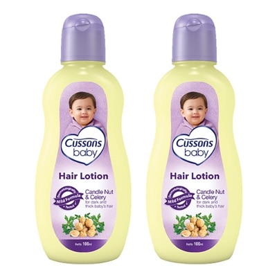 CUSSONS Twin Pack Baby Hair Lotion Candle Nut & Celery 100ml