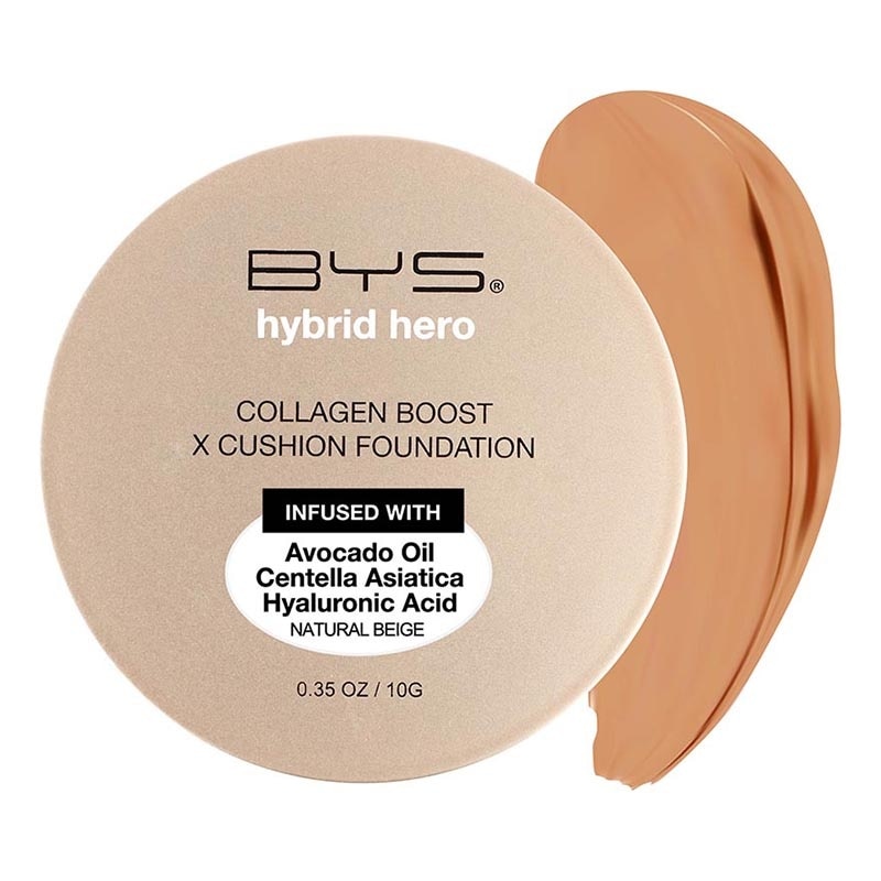 Hybrid Hero Collagen Boost x Cushion Foundation - Lightweight Hydrating SPF 30 Natural Beige 10g