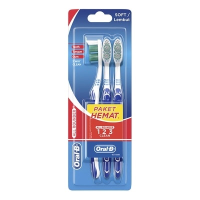 ORAL B Sikat Gigi All Rounder 123 Soft 3'S