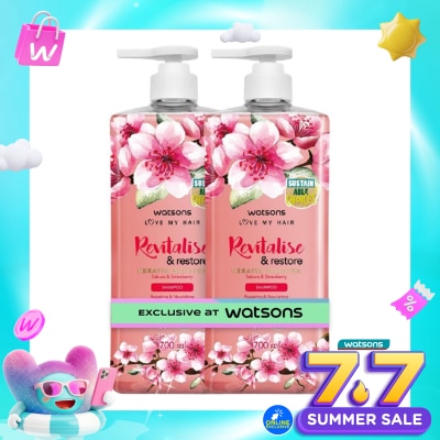 WATSONS COLLECTION - Revitalise & Restore Sakura & Strawberry Shampoo 700ml X 2