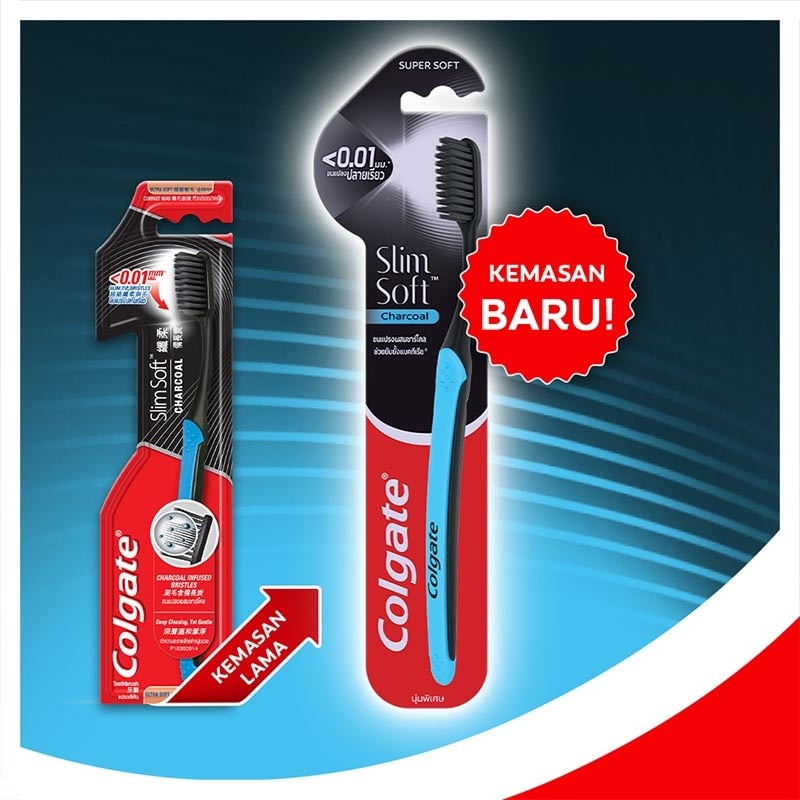 Toothbrush Slimsoft Charcoal 1s