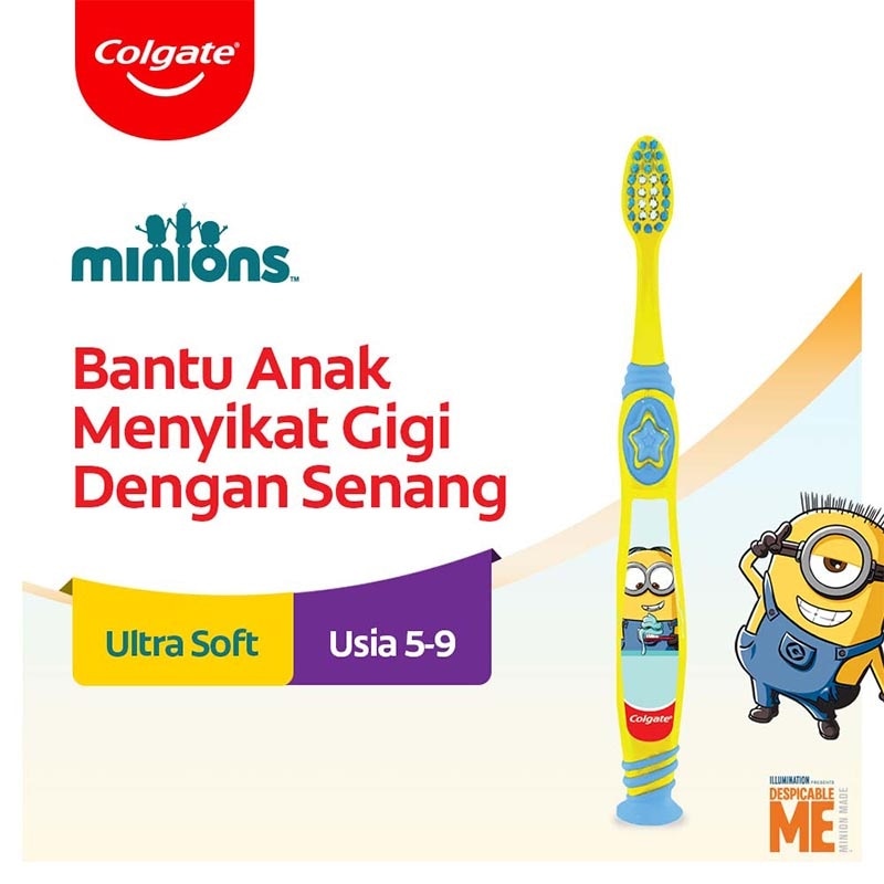 Colgate Kids Minion Ultra Soft Toothbrush 5-9 Tahun - Sikat Gigi Anak