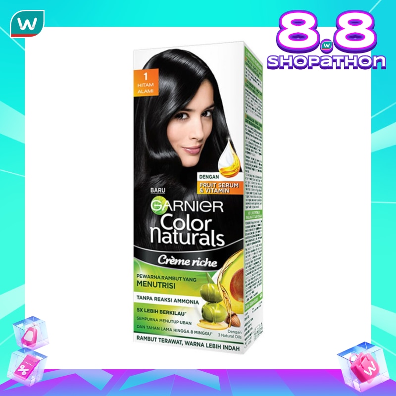 Promo Harga Garnier Hair Color 1 Hitam Alami 105 ml - Watsons