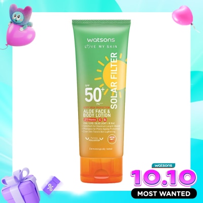 WATSONS Love My Skin Solar Filter Very High Protection Aloe Face & Body Lotion SPF50+ PA++++ 100ml image