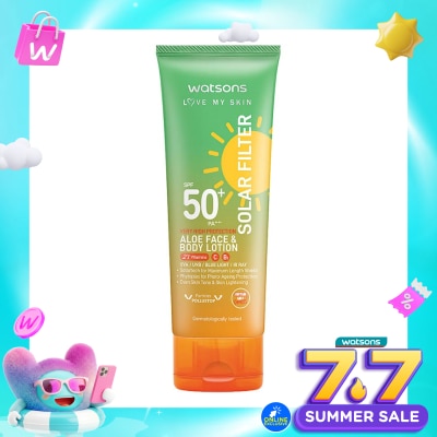 WATSONS COLLECTION - Love My Skin Solar Filter Very High Protection Aloe Face & Body Lotion SPF50+ PA++++ 100ml