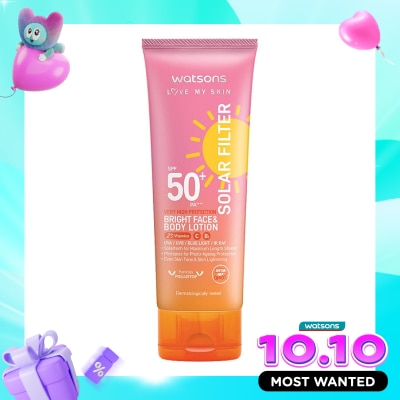 WATSONS Love My Skin Solar Filter Very High Protection Bright Face & Body Lotion SPF50+ PA++++ 100ml image