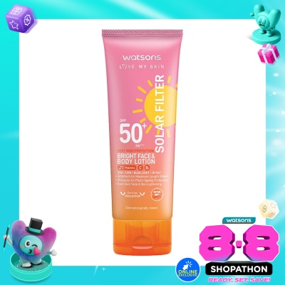 WATSONS COLLECTION - Love My Skin Solar Filter Very High Protection Bright Face & Body Lotion SPF50+ PA++++ 100ml image