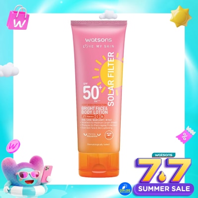 WATSONS COLLECTION - Love My Skin Solar Filter Very High Protection Bright Face & Body Lotion SPF50+ PA++++ 100ml