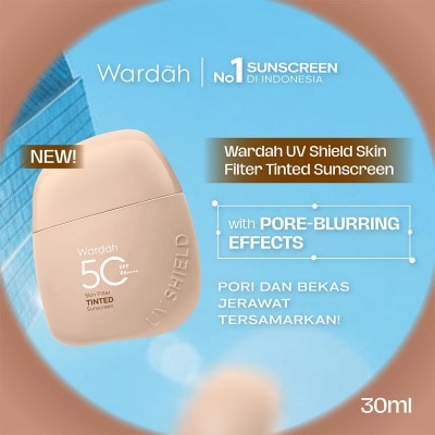 WARDAH Shield Filter UV Skin Tinted Sunscreen SPF 50 PA++ 01 Light to Medium 30ml