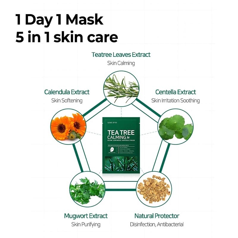 30 Days Tea Tree Calming Glow Luminous Ampoule Mask 25g