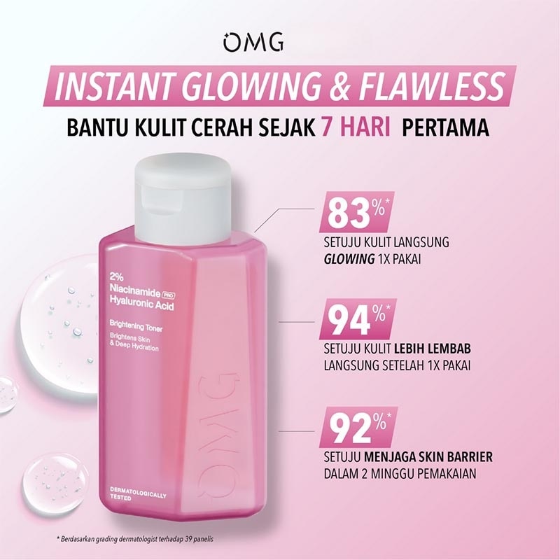 Oh My Glow 2% Niacinamide Pro Hyaluronic Acid Brightening Toner 75ml