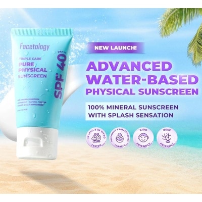 FACETOLOGY Triple Care Pure Physical Sunscreen SPF 40 PA +++ 50ml