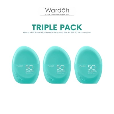 WARDAH - Triple Pack Wardah UV Shield Airy Smooth Sunscreen Serum SPF 50 PA++++ 40ml