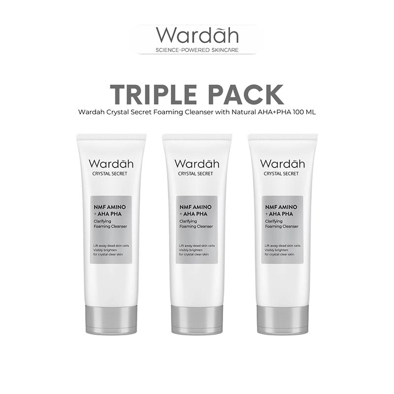 Triple Pack Wardah Crystal Secret Foaming Cleanser 100ml
