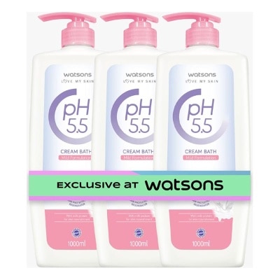 WATSONS COLLECTION - pH5.5 Moisturising Cream Bath Bundle 1000ml X 3